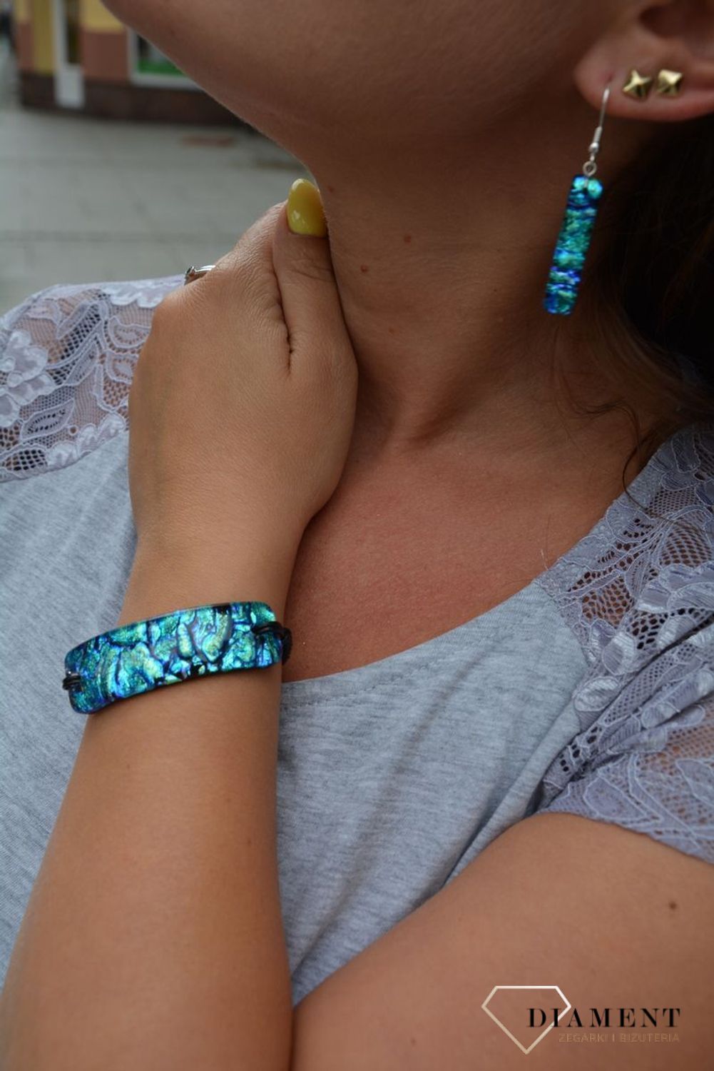 Bransoletka szkło weneckie granatowa kolorystyka Murano 06 (2).jpg